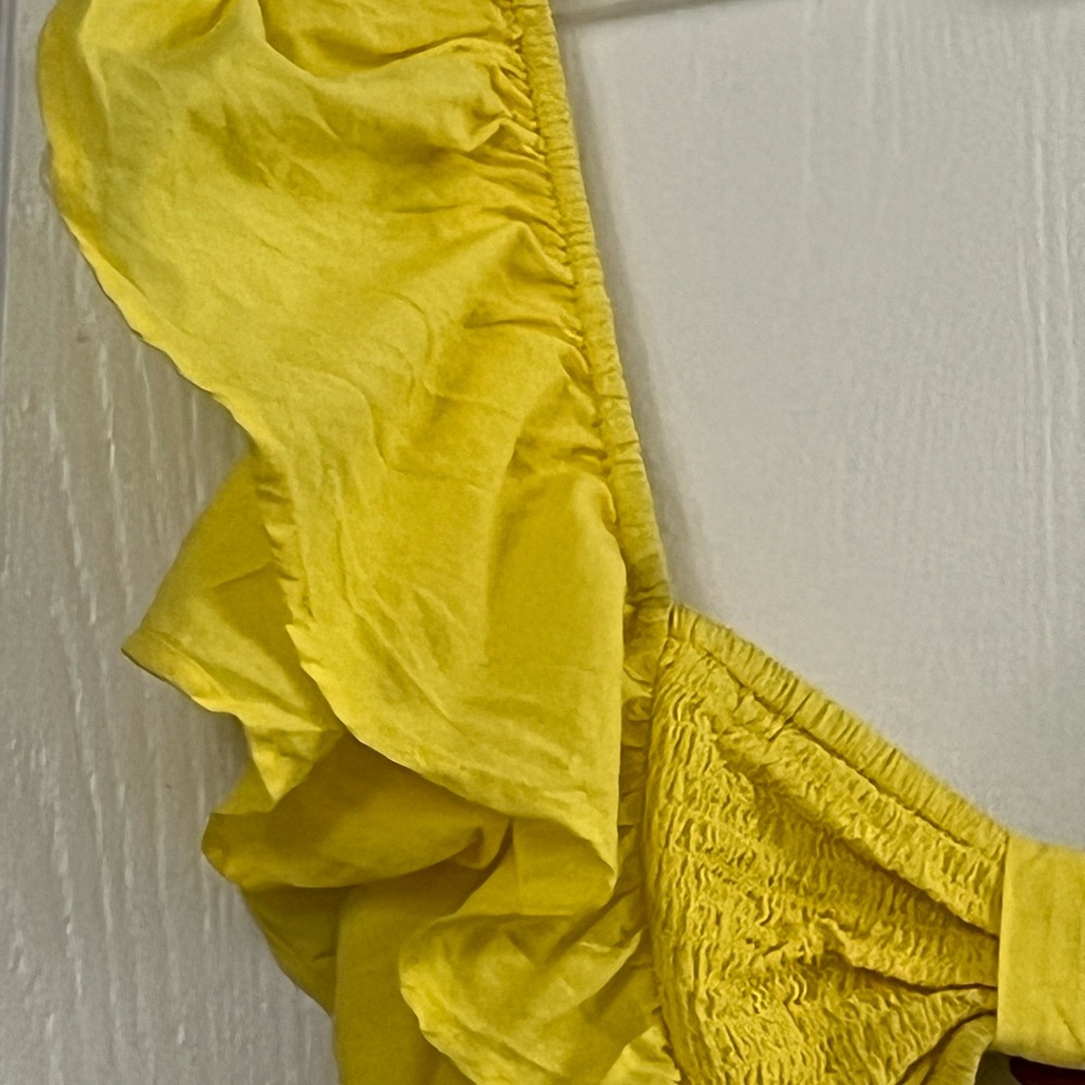 FARM Rio Yellow Ruffle Midi Dress with Bow - Picture 10 of 13